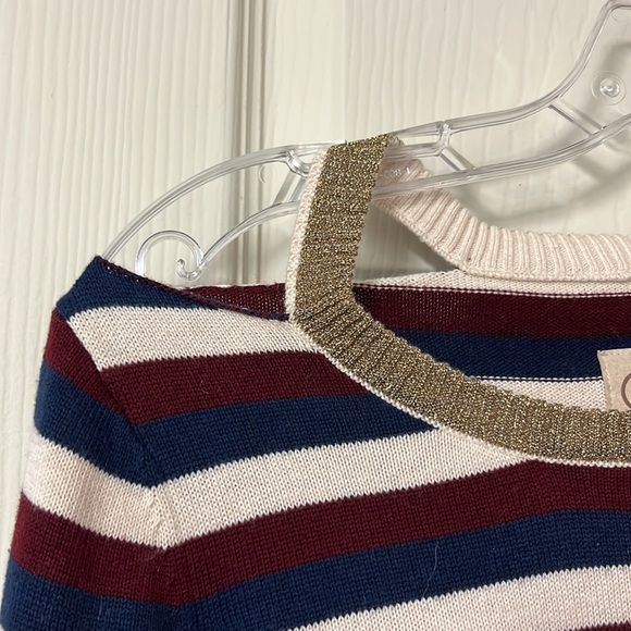Chaser deconstructed stripes sweater with metallic trim - Picture 7 of 8
